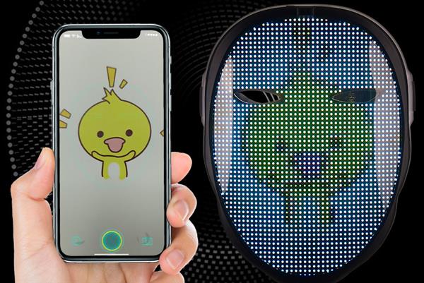 跨境爆款LED全彩APP變臉發(fā)光面具
